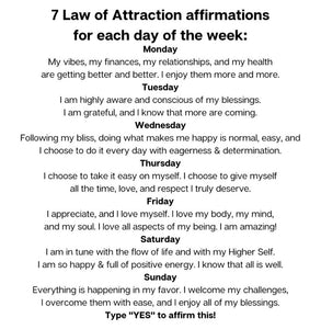 Daily Affirmations and Thoughts
